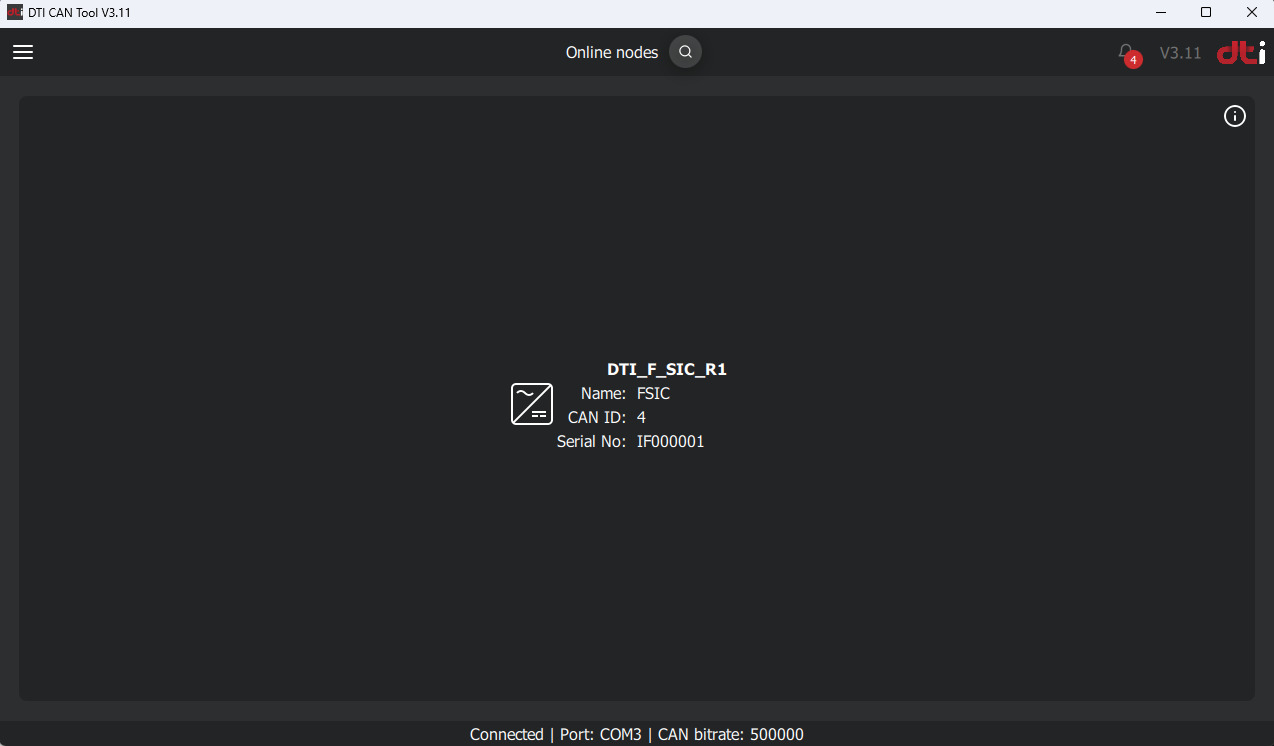 DTI CAN tool: nodes